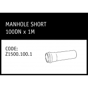 Marley Rubber Ring Joint Manhole Short 100DN x 1Metre - Z1500.100.1